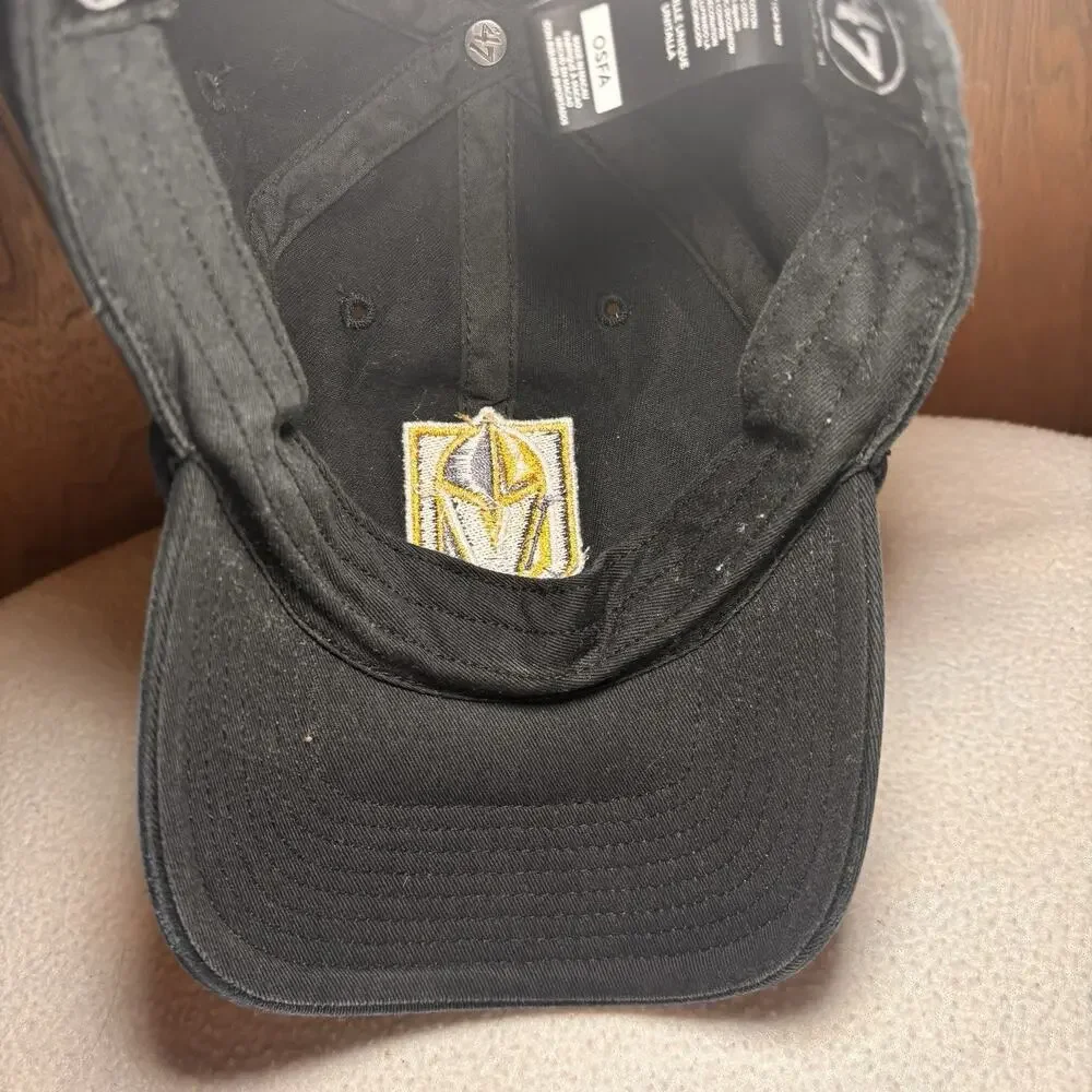 Vegas Golden Knights Hat 47 Brand Black Strapback NHL Hockey Cap OSFA